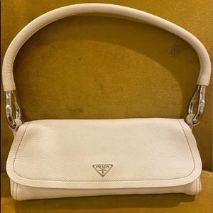 Authentic Pre-loved Prada White Ivory Calf Leather shoulder bag!!!